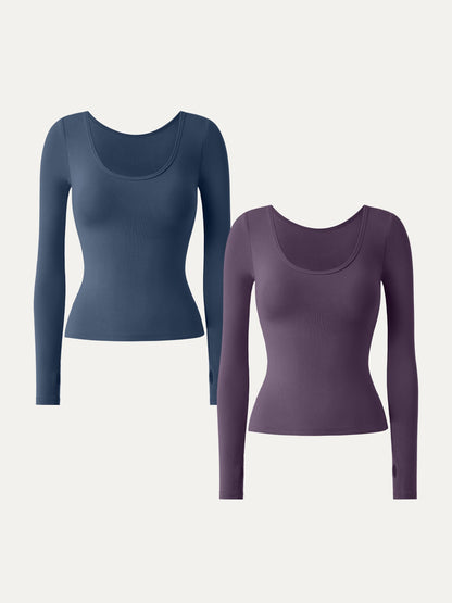 Essential Lyocell Cashmere Multi-Wear Long Sleeve Top with Thumbholes