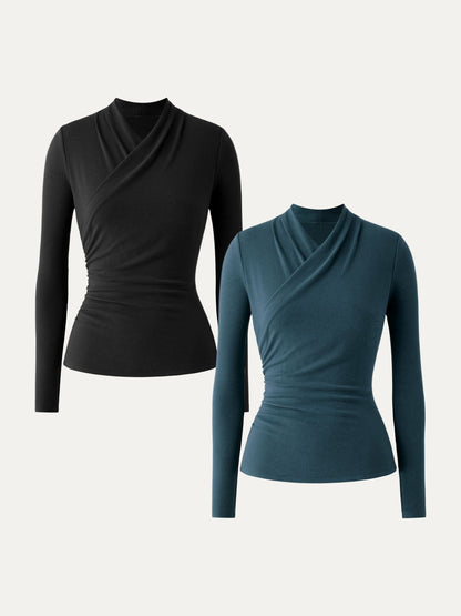 Surplice Long Sleeve Top