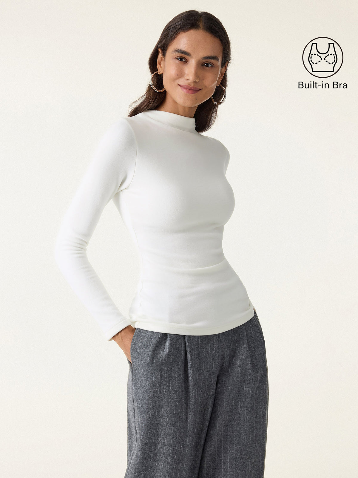 MaxWarm Brushed Mockneck Long Sleeve Brami