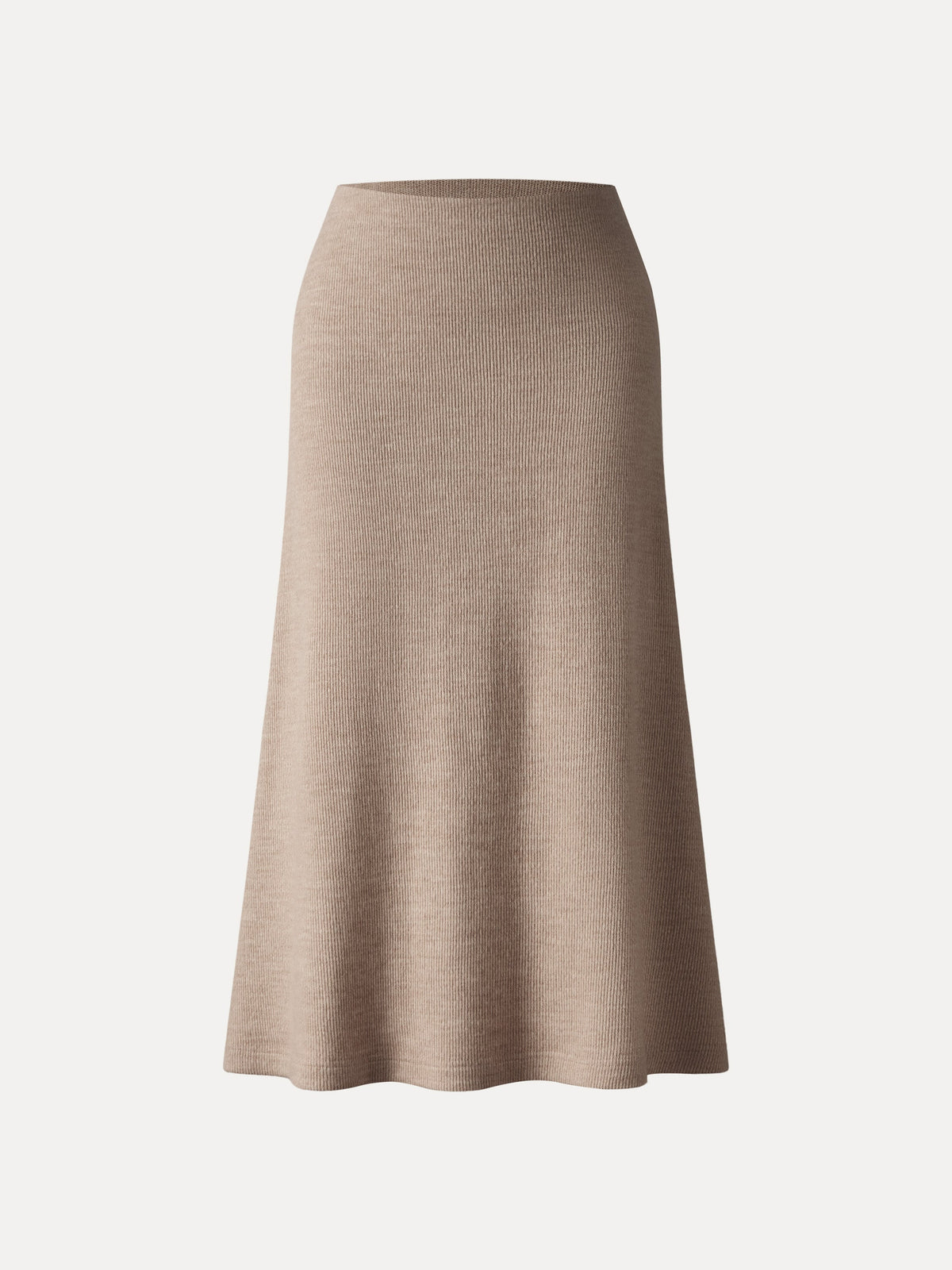 Invisible Slimming Waistband Ribbed Midi Pull-on Skirt