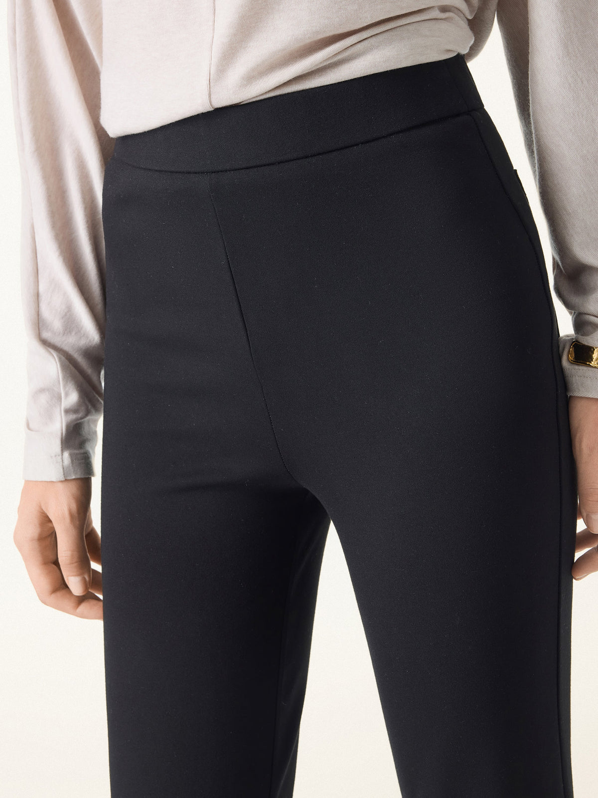 Slimming Ponte High Rise Pull-on Flared Pants