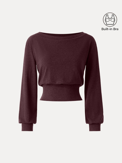 Non-Itchy Wool Blend Boatneck Brami
