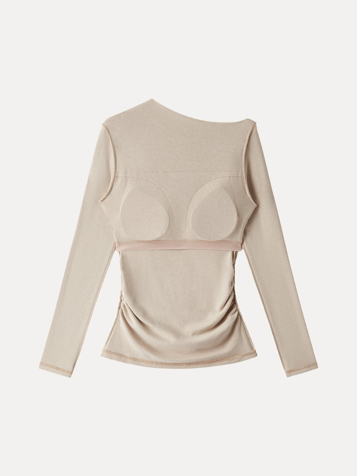 Light Warm Slanted Mockneck Ruched Brami