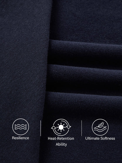 ProWarm Long Sleeves Mockneck Tucks Midi Dress