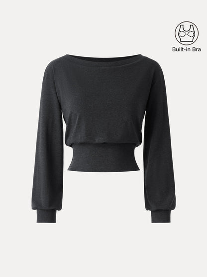 Non-Itchy Wool Blend Boatneck Brami
