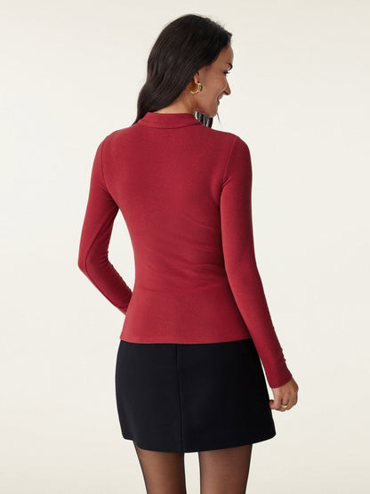 Mandarin Collar Asymmetric Frog Button Brami Top