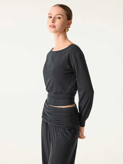 Non-Itchy Wool Blend Boatneck Brami