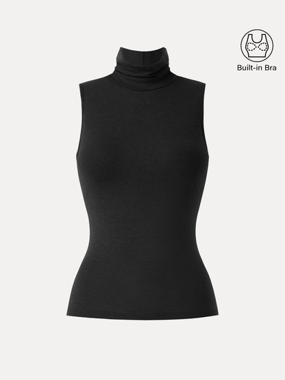 Lyocell Cashmere Sleeveless Turtleneck Brami