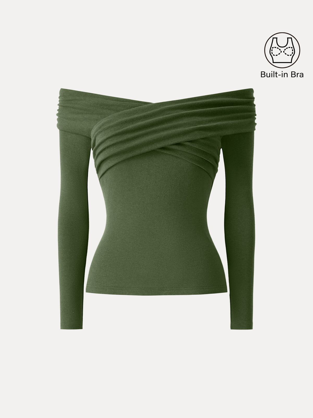 Light Warm Criss Cross Off-Shoulder Brami Top