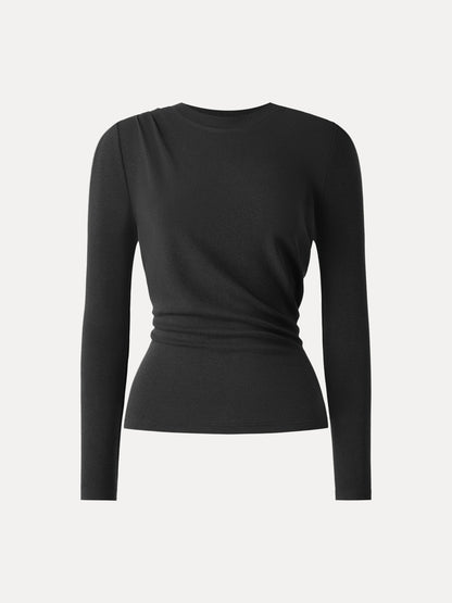 Light Warm Crewneck Tucked Top
