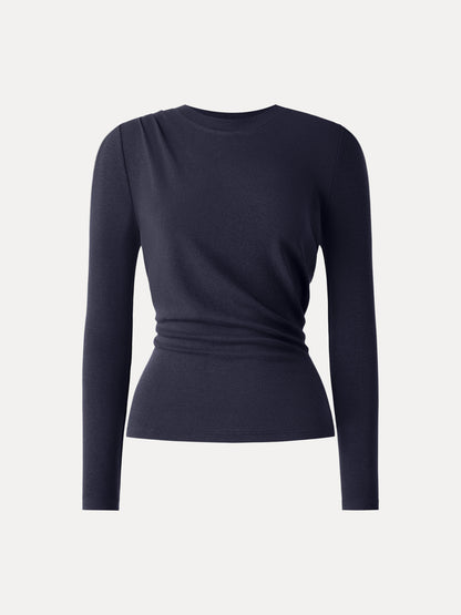 Light Warm Crewneck Tucked Top
